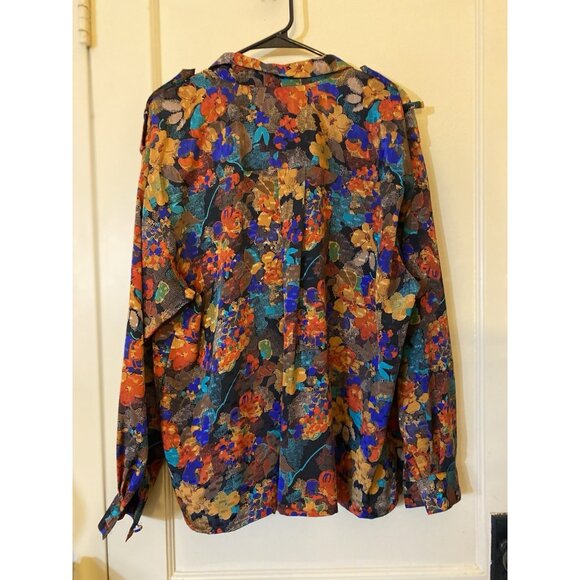 Vintage Top Jacket Blouse by Cali a Division of Carry Back Ltd Size 18W Floral - Picture 7 of 11